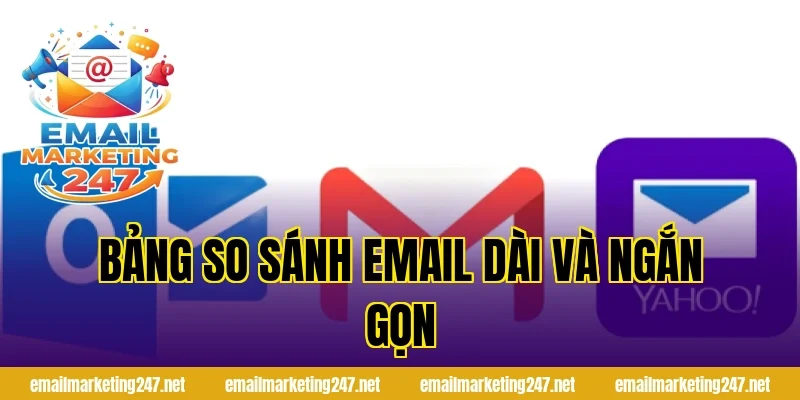 Bảng so sánh email dài và ngắn gọn