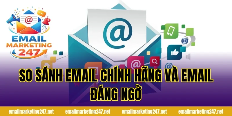So sánh email chính hãng và email đáng ngờ